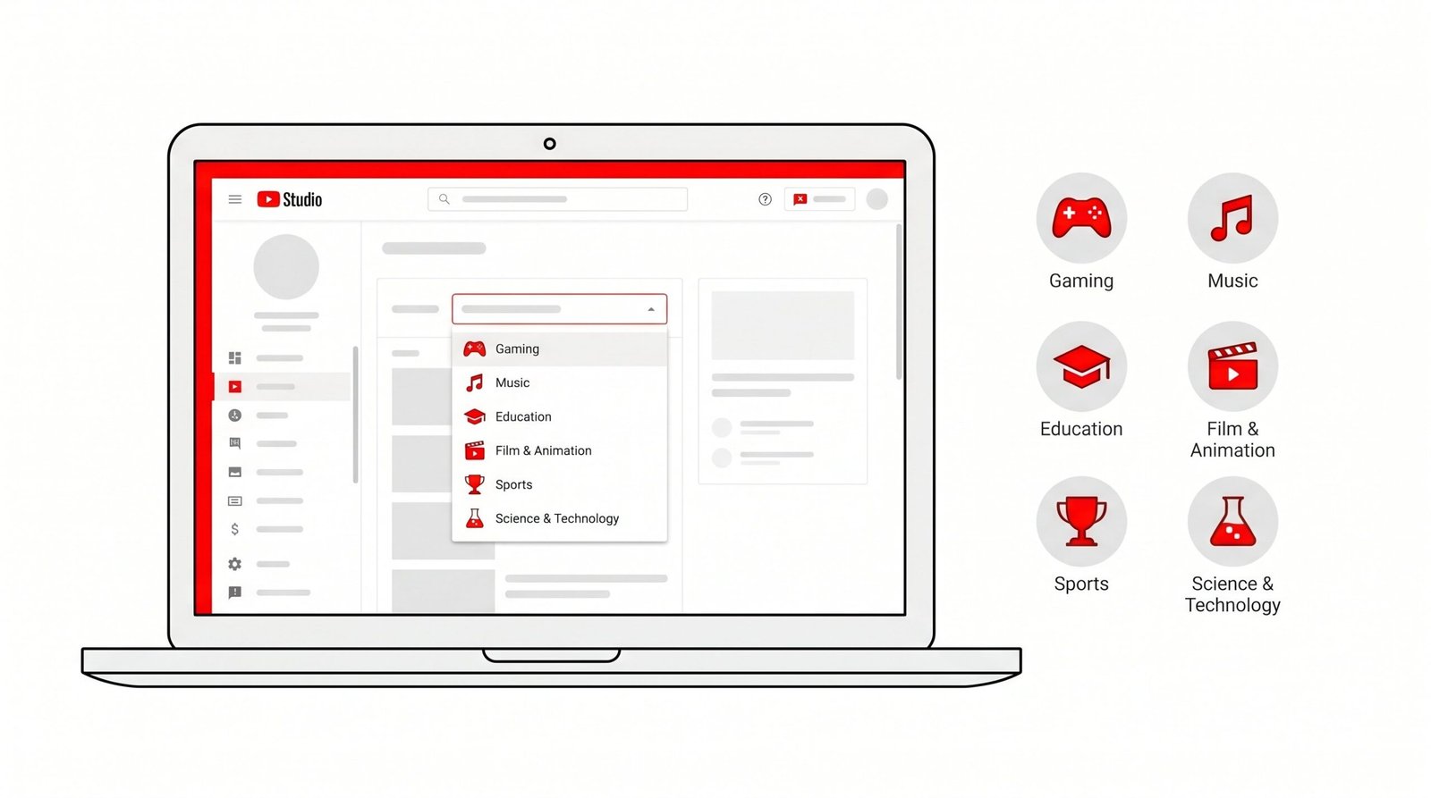 YouTube Video Categories Complete Guide Hero 2026 YouTube video categories complete guide showing all 15 official categories in YouTube Studio